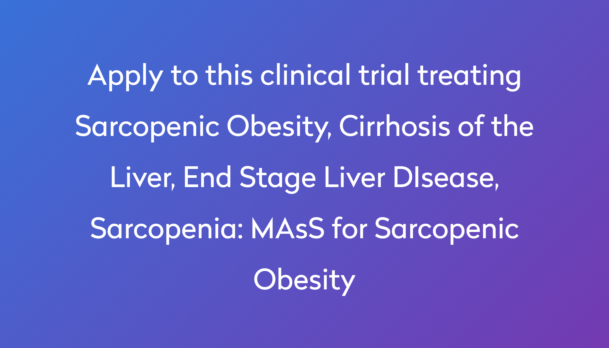 MAsS For Sarcopenic Obesity Clinical Trial 2023 | Power